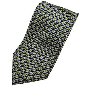 Carlos Devenezia Green Geometric Silk Necktie - Like New
